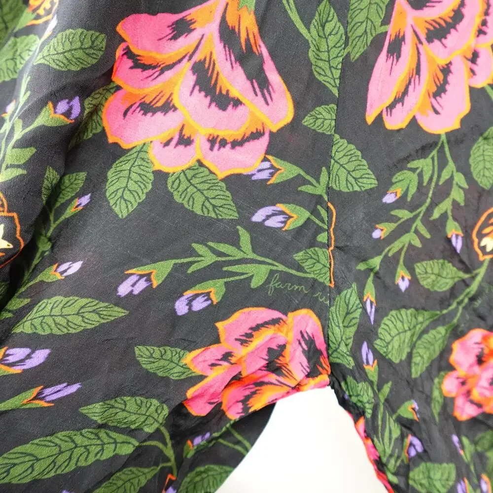 Farm Rio for Anthropologie Printed Smocked Jumpsuit Size Medium broken zipper - Picture 12 of 12